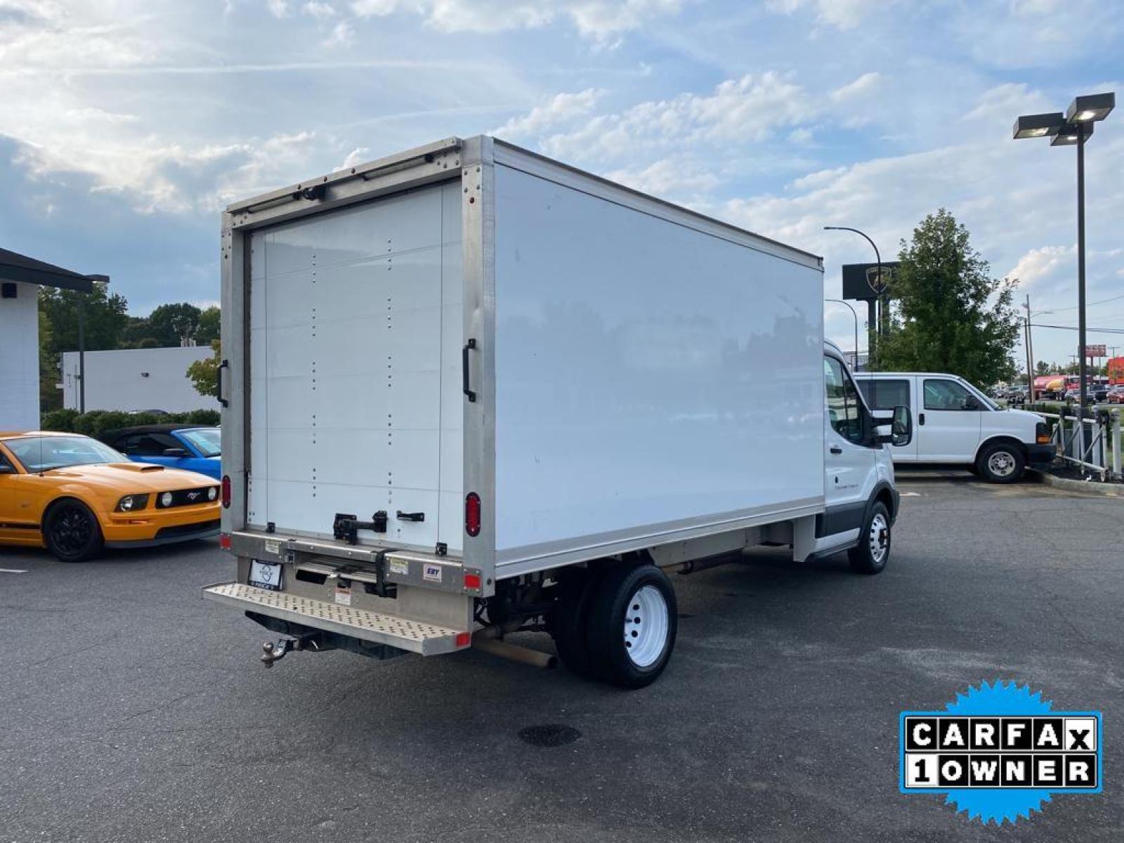 2018 Oxford White /Pewter Ford Transit Chassis Cab Base (1FDBF8ZM1JK) with an V6, 3.7L engine, 6-speed automatic transmission, located at 3147 E Independence Blvd, Charlotte, NC, 28205, 35.200268, -80.773651 - <b>Equipment</b><br>This model features a hands-free Bluetooth phone system. See what's behind you with the back up camera on this vehicle. This vehicle is a certified CARFAX 1-owner. It is rear wheel drive. This vehicle has a V6, 3.7L high output engine. This 1 ton van embodies class and sophistica - Photo #12