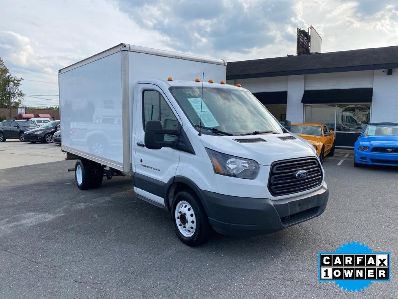 2018 Oxford White /Pewter Ford Transit Chassis Cab Base (1FDBF8ZM1JK) with an V6, 3.7L engine, 6-speed automatic transmission, located at 3147 E Independence Blvd, Charlotte, NC, 28205, 35.200268, -80.773651 - <b>Equipment</b><br>This model features a hands-free Bluetooth phone system. See what's behind you with the back up camera on this vehicle. This vehicle is a certified CARFAX 1-owner. It is rear wheel drive. This vehicle has a V6, 3.7L high output engine. This 1 ton van embodies class and sophistica - Photo #6