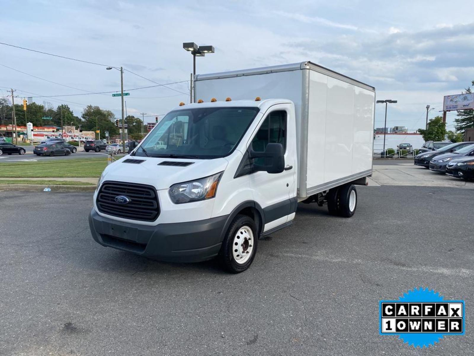 2018 Oxford White /Pewter Ford Transit Chassis Cab Base (1FDBF8ZM1JK) with an V6, 3.7L engine, 6-speed automatic transmission, located at 3147 E Independence Blvd, Charlotte, NC, 28205, 35.200268, -80.773651 - <b>Equipment</b><br>This model features a hands-free Bluetooth phone system. See what's behind you with the back up camera on this vehicle. This vehicle is a certified CARFAX 1-owner. It is rear wheel drive. This vehicle has a V6, 3.7L high output engine. This 1 ton van embodies class and sophistica - Photo #8