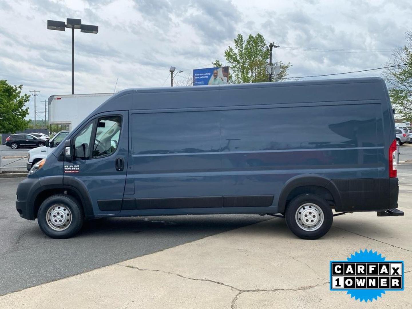 2019 Patriot Blue Pearlcoat /Black Ram ProMaster 3500 High Roof (3C6URVJG8KE) with an V6, 3.6L engine, 6-speed automatic transmission, located at 6520 E. Independence Blvd., Charlotte, NC, 28212, 35.146019, -80.723465 - <b>Equipment</b><br>Good News! This certified CARFAX 1-owner vehicle has only had one owner before you. Protect the vehicle from unwanted accidents with a cutting edge backup camera system. The vehicle features a hands-free Bluetooth phone system. Impresses the most discerning driver with the deep p - Photo#9