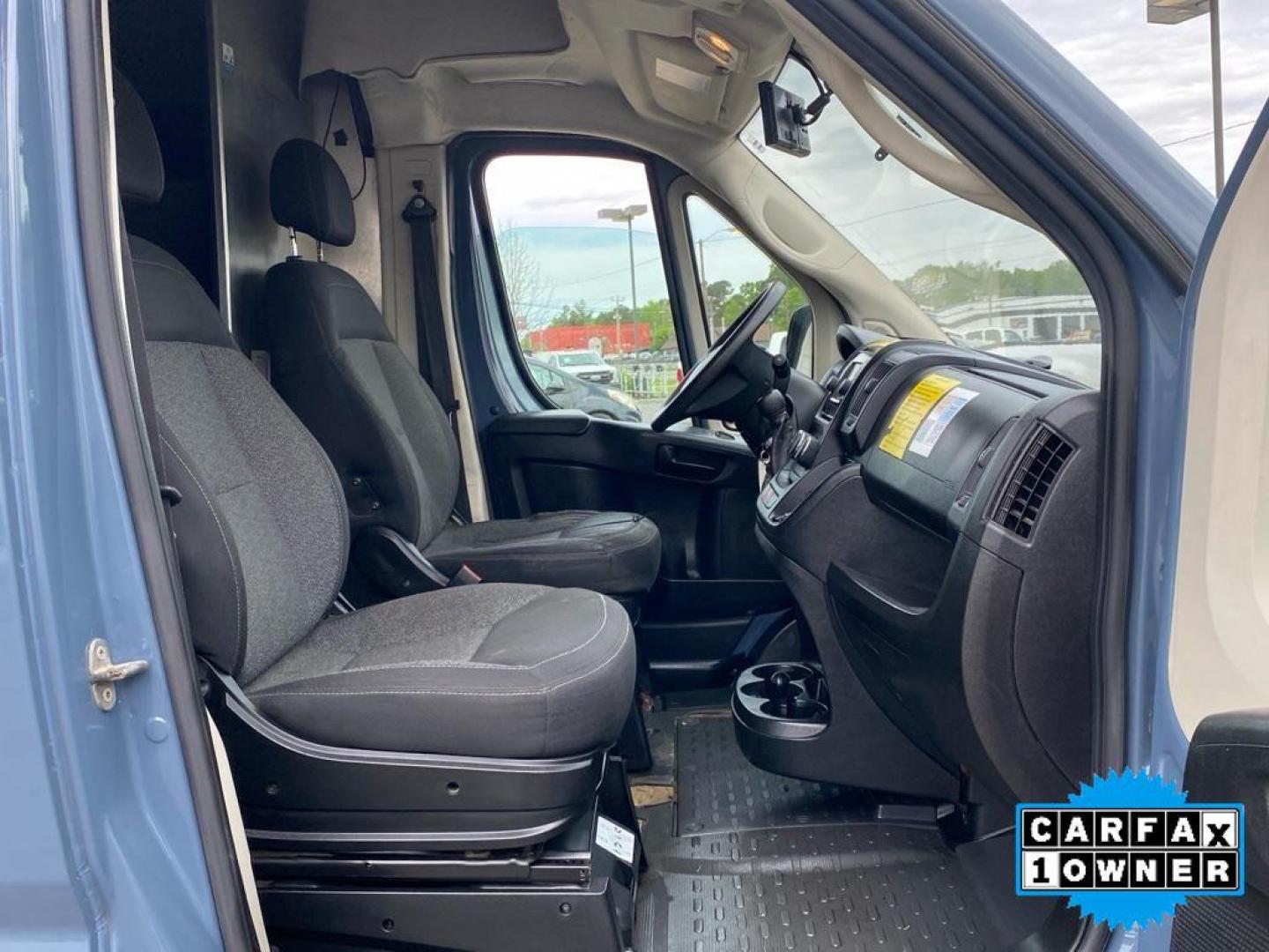 2019 Patriot Blue Pearlcoat /Black Ram ProMaster 3500 High Roof (3C6URVJG8KE) with an V6, 3.6L engine, 6-speed automatic transmission, located at 6520 E. Independence Blvd., Charlotte, NC, 28212, 35.146019, -80.723465 - <b>Equipment</b><br>Good News! This certified CARFAX 1-owner vehicle has only had one owner before you. Protect the vehicle from unwanted accidents with a cutting edge backup camera system. The vehicle features a hands-free Bluetooth phone system. Impresses the most discerning driver with the deep p - Photo#22