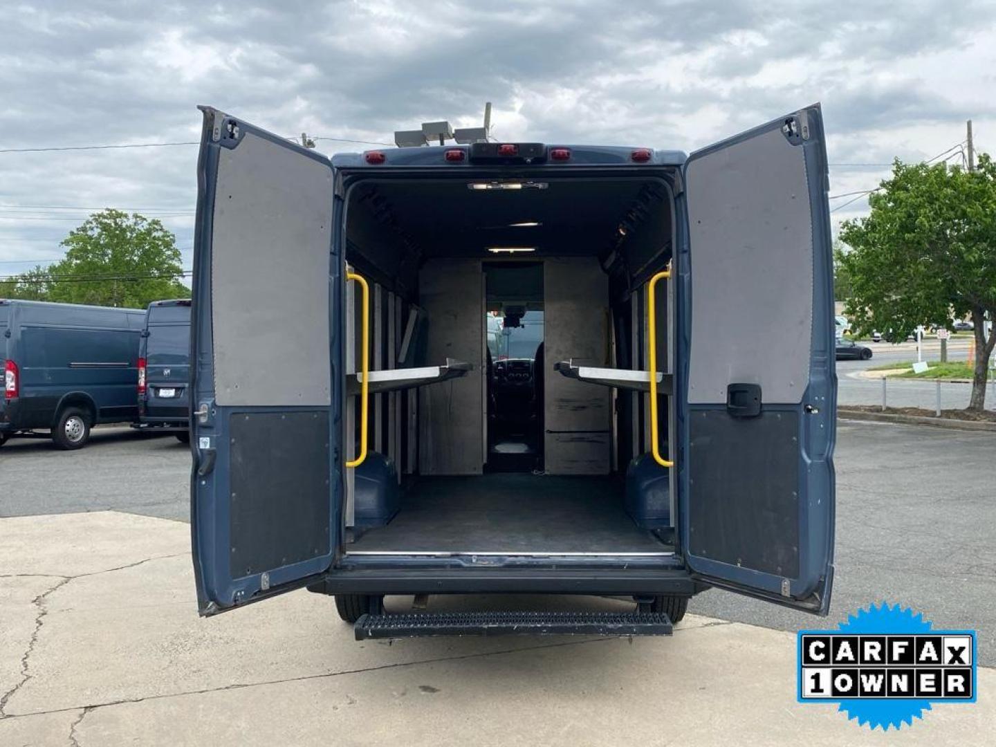 2019 Patriot Blue Pearlcoat /Black Ram ProMaster 3500 High Roof (3C6URVJG8KE) with an V6, 3.6L engine, 6-speed automatic transmission, located at 6520 E. Independence Blvd., Charlotte, NC, 28212, 35.146019, -80.723465 - <b>Equipment</b><br>Good News! This certified CARFAX 1-owner vehicle has only had one owner before you. Protect the vehicle from unwanted accidents with a cutting edge backup camera system. The vehicle features a hands-free Bluetooth phone system. Impresses the most discerning driver with the deep p - Photo#26