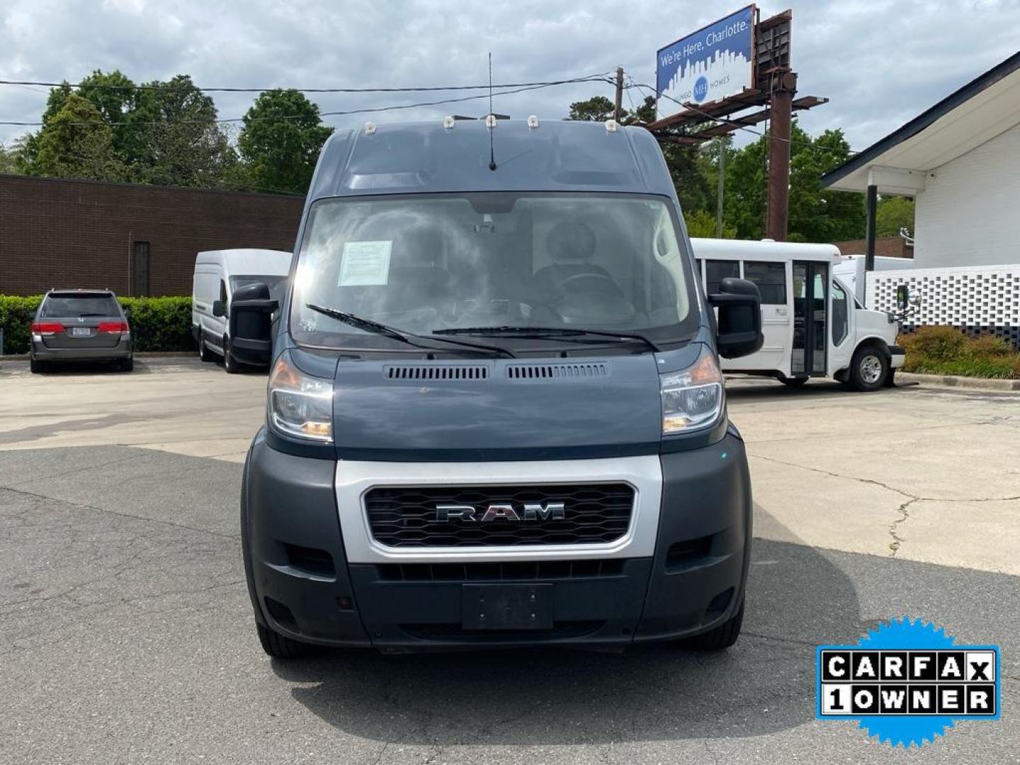 2019 Patriot Blue Pearlcoat /Black Ram ProMaster 3500 High Roof (3C6URVJG8KE) with an V6, 3.6L engine, 6-speed automatic transmission, located at 6520 E. Independence Blvd., Charlotte, NC, 28212, 35.146019, -80.723465 - <b>Equipment</b><br>Good News! This certified CARFAX 1-owner vehicle has only had one owner before you. Protect the vehicle from unwanted accidents with a cutting edge backup camera system. The vehicle features a hands-free Bluetooth phone system. Impresses the most discerning driver with the deep p - Photo#7