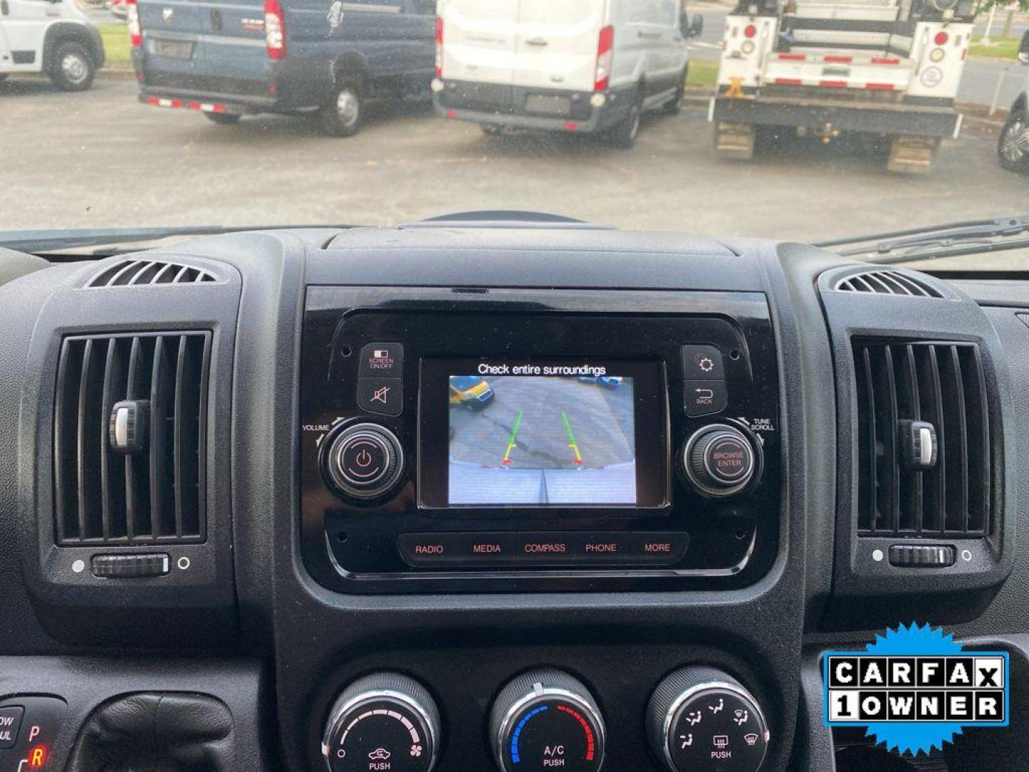 2018 Bright White Clearcoat /Black Ram ProMaster 2500 High Roof (3C6TRVDG9JE) with an V6, 3.6L engine, 6-speed automatic transmission, located at 3147 E Independence Blvd, Charlotte, NC, 28205, 35.200268, -80.773651 - <b>Equipment</b><br>The state of the art park assist system will guide you easily into any spot. This model features a hands-free Bluetooth phone system. Good News! This certified CARFAX 1-owner vehicle has only had one owner before you. Protect this unit from unwanted accidents with a cutting edge - Photo#4