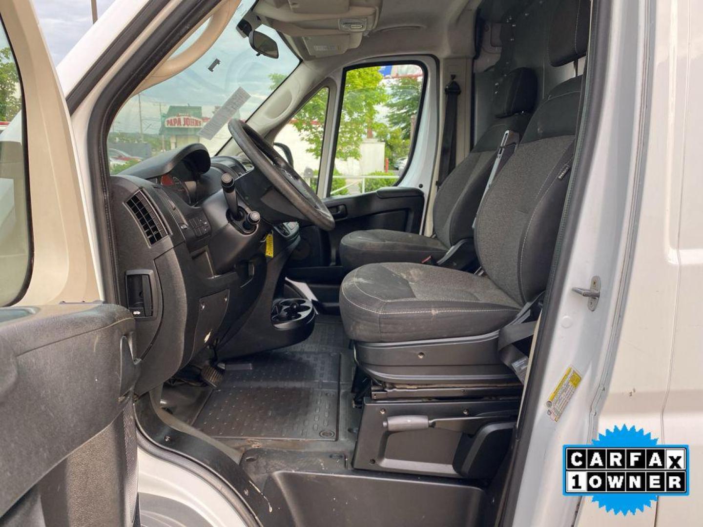 2018 Bright White Clearcoat /Black Ram ProMaster 2500 High Roof (3C6TRVDG9JE) with an V6, 3.6L engine, 6-speed automatic transmission, located at 3147 E Independence Blvd, Charlotte, NC, 28205, 35.200268, -80.773651 - <b>Equipment</b><br>The state of the art park assist system will guide you easily into any spot. This model features a hands-free Bluetooth phone system. Good News! This certified CARFAX 1-owner vehicle has only had one owner before you. Protect this unit from unwanted accidents with a cutting edge - Photo#21