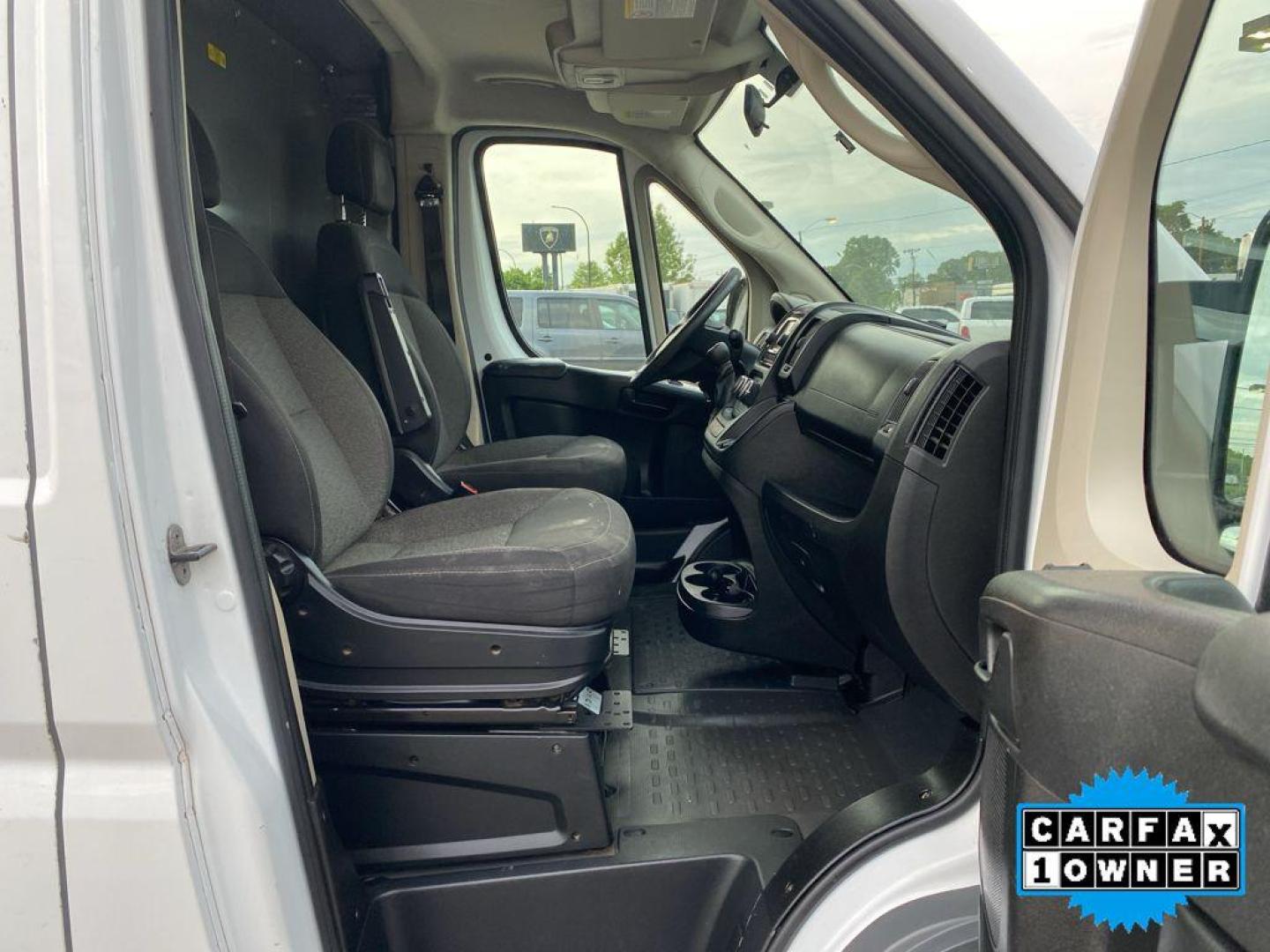 2018 Bright White Clearcoat /Black Ram ProMaster 2500 High Roof (3C6TRVDG9JE) with an V6, 3.6L engine, 6-speed automatic transmission, located at 3147 E Independence Blvd, Charlotte, NC, 28205, 35.200268, -80.773651 - <b>Equipment</b><br>The state of the art park assist system will guide you easily into any spot. This model features a hands-free Bluetooth phone system. Good News! This certified CARFAX 1-owner vehicle has only had one owner before you. Protect this unit from unwanted accidents with a cutting edge - Photo#22