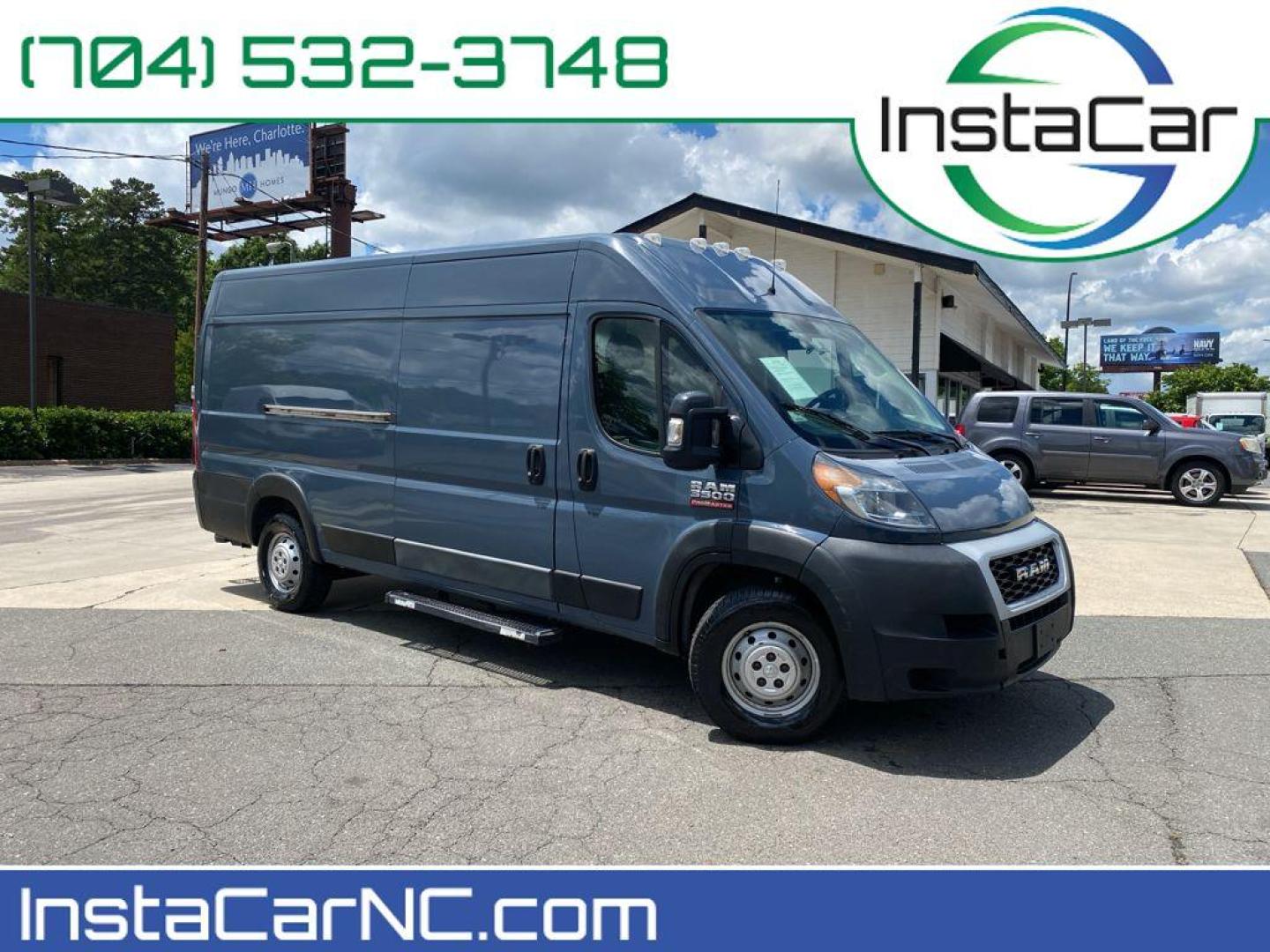 2019 Patriot Blue Pearlcoat /Black Ram ProMaster 3500 High Roof (3C6URVJG1KE) with an V6, 3.6L engine, 6-speed automatic transmission, located at 3147 E Independence Blvd, Charlotte, NC, 28205, 35.200268, -80.773651 - Photo#0