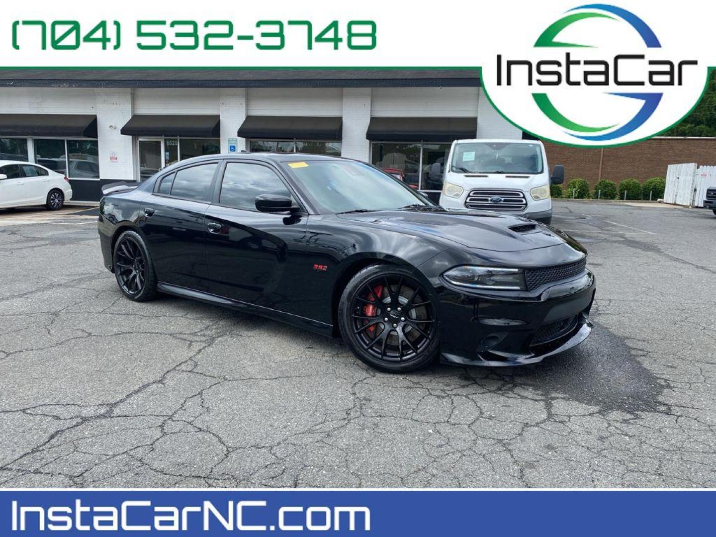 2015 Pitch Black /Black Dodge Charger SRT 392 (2C3CDXEJ2FH) with an V8, 6.4L engine, 8-speed automatic transmission, located at 3147 E Independence Blvd, Charlotte, NC, 28205, 35.200268, -80.773651 - Photo#0