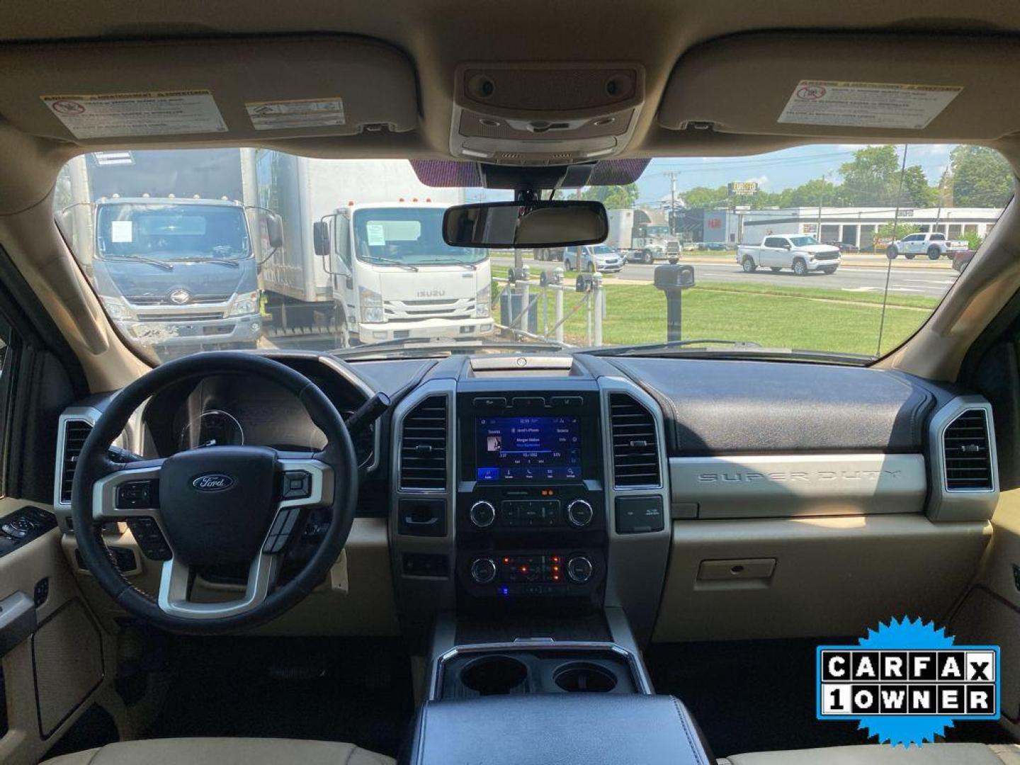 2020 Agate Black Metallic /Medium Light Camel Ford F-250 LARIAT (1FT7W2A68LE) with an V8, 6.2L engine, 6-speed automatic transmission, located at 6520 E. Independence Blvd., Charlotte, NC, 28212, 35.146019, -80.723465 - <b>Equipment</b><br>This vehicle is a certified CARFAX 1-owner. Start it from inside with remote start. Bluetooth technology is built into this Ford F-250, keeping your hands on the steering wheel and your focus on the road. Protect this 3/4 ton pickup from unwanted accidents with a cutting edge bac - Photo#28