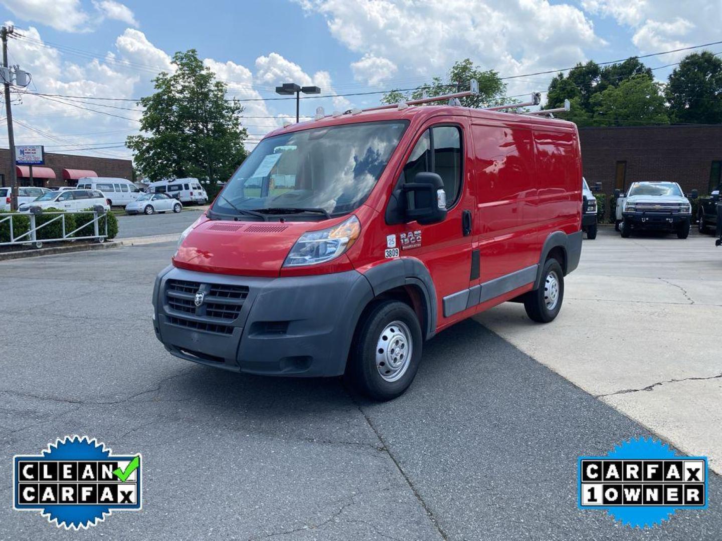2017 Flame Red Clearcoat /Gray Ram ProMaster 1500 Low Roof (3C6TRVNGXHE) with an V6, 3.6L engine, 6-speed automatic transmission, located at 6520 E. Independence Blvd., Charlotte, NC, 28212, 35.146019, -80.723465 - Photo#4