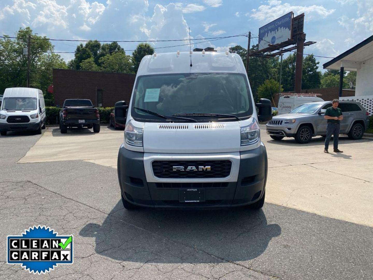 2020 Bright White Clearcoat /Black Ram ProMaster 3500 High Roof (3C6URVJG6LE) with an V6, 3.6L engine, 6-speed automatic transmission, located at 6520 E. Independence Blvd., Charlotte, NC, 28212, 35.146019, -80.723465 - <b>Equipment</b><br>The state of the art park assist system will guide you easily into any spot. See what's behind you with the back up camera on this 1 ton van. This vehicle has a clean CARFAX vehicle history report. This model features a hands-free Bluetooth phone system. This vehicle shines with - Photo#8
