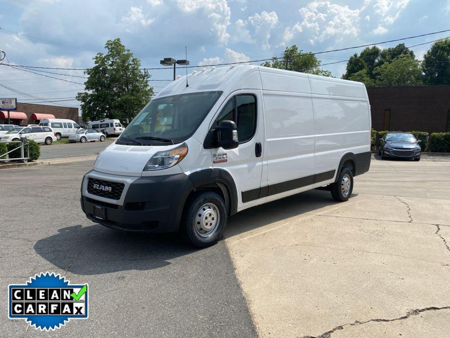 2020 Bright White Clearcoat /Black Ram ProMaster 3500 High Roof (3C6URVJG6LE) with an V6, 3.6L engine, 6-speed automatic transmission, located at 6520 E. Independence Blvd., Charlotte, NC, 28212, 35.146019, -80.723465 - <b>Equipment</b><br>The state of the art park assist system will guide you easily into any spot. See what's behind you with the back up camera on this 1 ton van. This vehicle has a clean CARFAX vehicle history report. This model features a hands-free Bluetooth phone system. This vehicle shines with - Photo#9