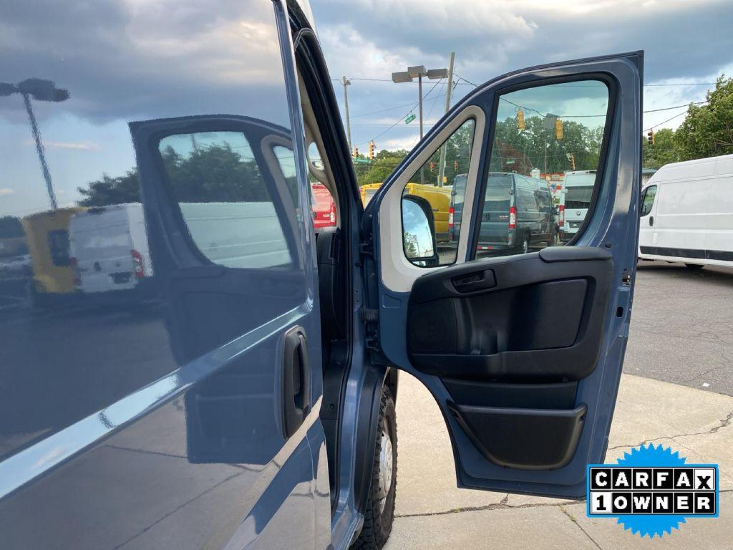 2019 Patriot Blue Pearlcoat /Black Ram ProMaster 3500 High Roof (3C6URVJG0KE) with an V6, 3.6L engine, 6-speed automatic transmission, located at 6520 E. Independence Blvd., Charlotte, NC, 28212, 35.146019, -80.723465 - <b>Equipment</b><br>See what's behind you with the back up camera on this Ram ProMaster 3500. Good News! This certified CARFAX 1-owner vehicle has only had one owner before you. The vehicle features a hands-free Bluetooth phone system. Maintaining a stable interior temperature in this 1 ton van is e - Photo#15