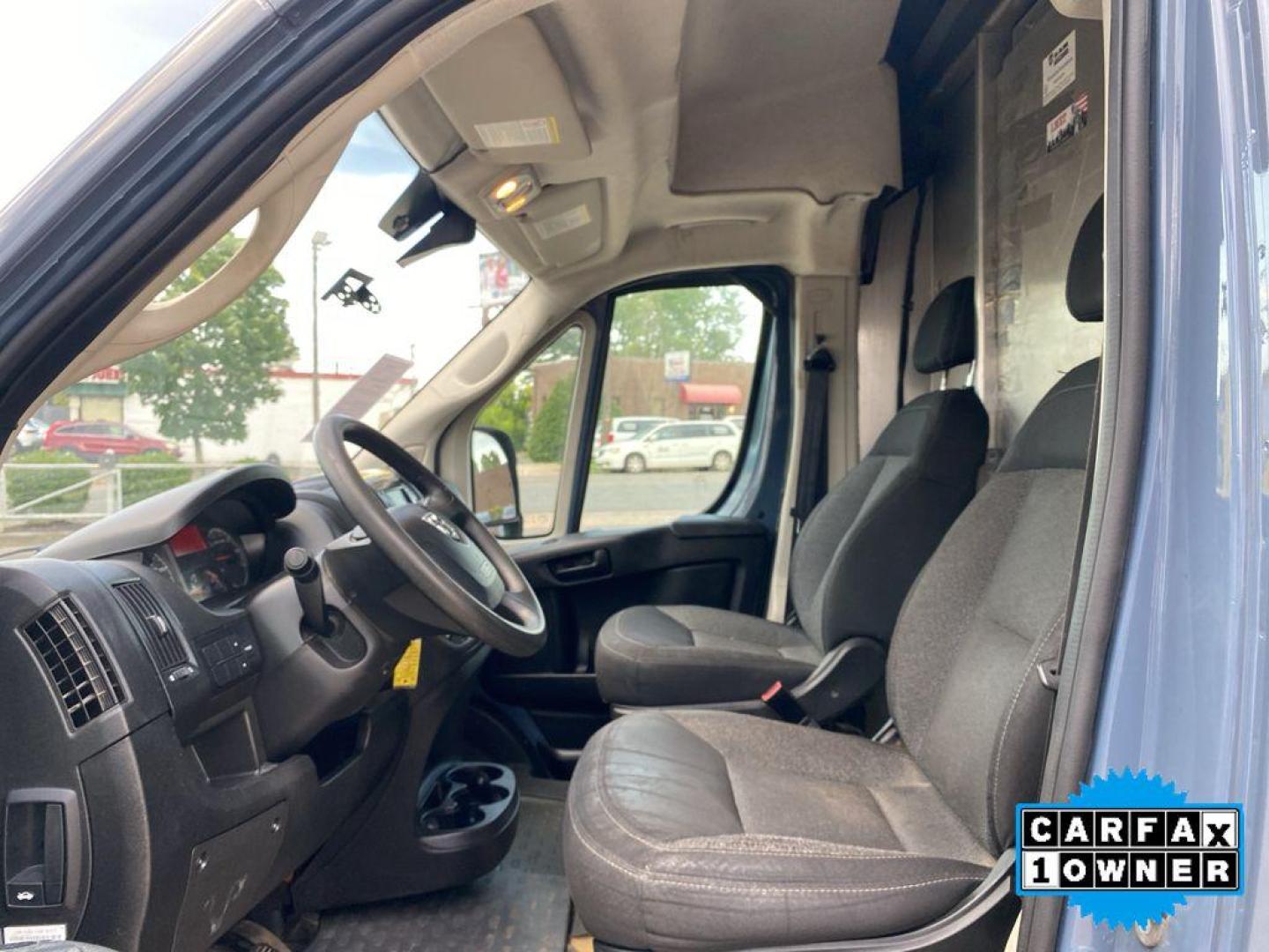 2019 Patriot Blue Pearlcoat /Black Ram ProMaster 3500 High Roof (3C6URVJG0KE) with an V6, 3.6L engine, 6-speed automatic transmission, located at 6520 E. Independence Blvd., Charlotte, NC, 28212, 35.146019, -80.723465 - <b>Equipment</b><br>See what's behind you with the back up camera on this Ram ProMaster 3500. Good News! This certified CARFAX 1-owner vehicle has only had one owner before you. The vehicle features a hands-free Bluetooth phone system. Maintaining a stable interior temperature in this 1 ton van is e - Photo#16