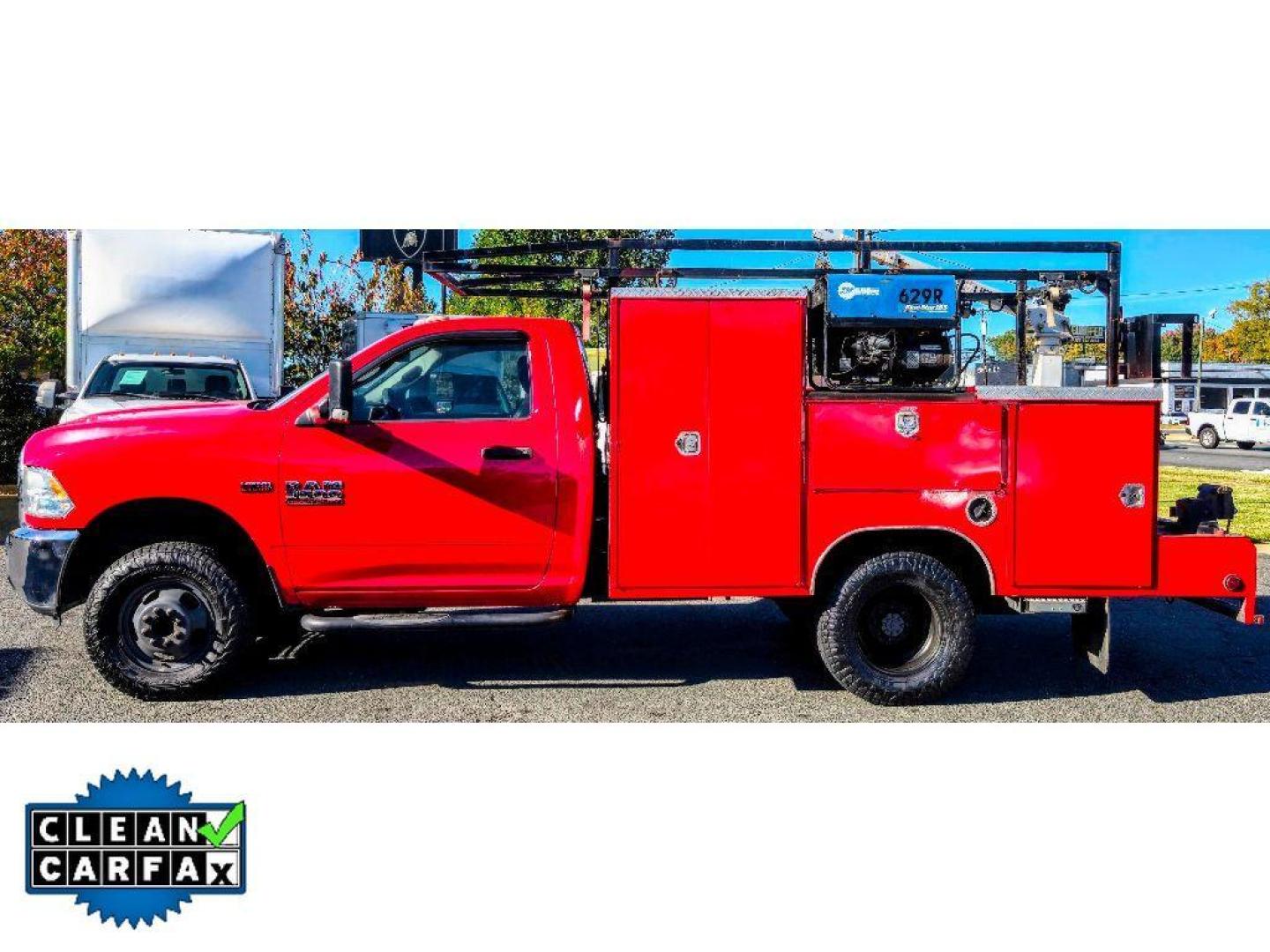 2016 Flame Red Clearcoat /Diesel Gray/Black Ram 3500 Chassis Tradesman (3C7WRSAJ3GG) with an V8, 6.4L engine, 6-speed automatic transmission, located at 6520 E. Independence Blvd., Charlotte, NC, 28212, 35.146019, -80.723465 - Photo#4