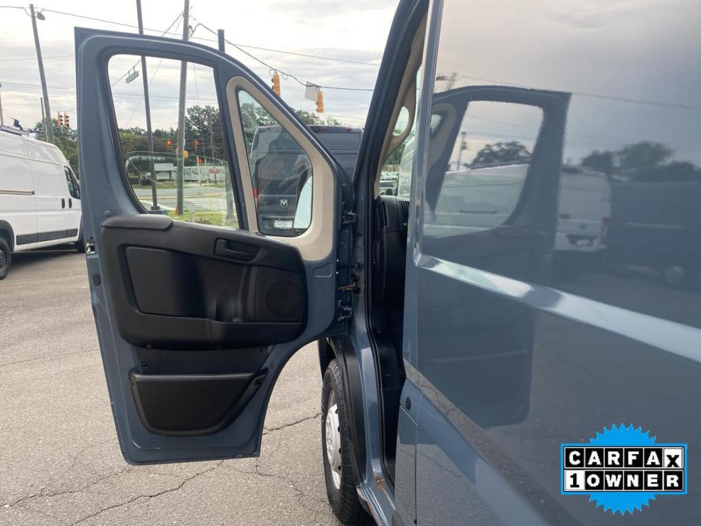 2019 Patriot Blue Pearlcoat /Black Ram ProMaster 3500 High Roof (3C6URVJG1KE) with an V6, 3.6L engine, 6-speed automatic transmission, located at 6520 E. Independence Blvd., Charlotte, NC, 28212, 35.146019, -80.723465 - <b>Equipment</b><br>See what's behind you with the back up camera on the vehicle. Bluetooth technology is built into this model, keeping your hands on the steering wheel and your focus on the road. Good News! This certified CARFAX 1-owner vehicle has only had one owner before you. Set the temperatur - Photo#17