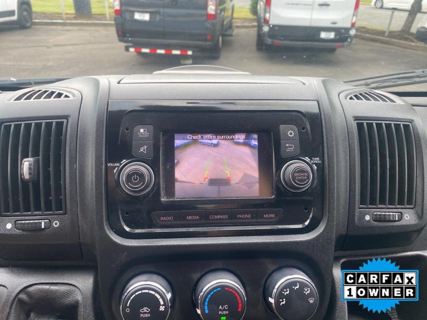 2019 Patriot Blue Pearlcoat /Black Ram ProMaster 3500 High Roof (3C6URVJG1KE) with an V6, 3.6L engine, 6-speed automatic transmission, located at 6520 E. Independence Blvd., Charlotte, NC, 28212, 35.146019, -80.723465 - <b>Equipment</b><br>See what's behind you with the back up camera on the vehicle. Bluetooth technology is built into this model, keeping your hands on the steering wheel and your focus on the road. Good News! This certified CARFAX 1-owner vehicle has only had one owner before you. Set the temperatur - Photo#2