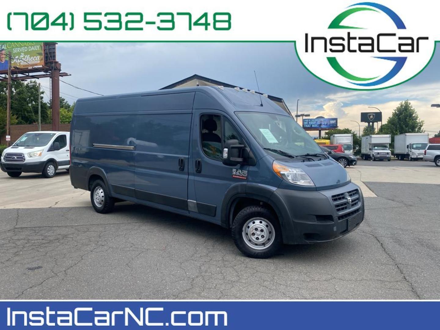 2019 Patriot Blue Pearlcoat /Black Ram ProMaster 3500 High Roof (3C6URVJG1KE) with an V6, 3.6L engine, 6-speed automatic transmission, located at 6520 E. Independence Blvd., Charlotte, NC, 28212, 35.146019, -80.723465 - <b>Equipment</b><br>See what's behind you with the back up camera on the vehicle. Bluetooth technology is built into this model, keeping your hands on the steering wheel and your focus on the road. Good News! This certified CARFAX 1-owner vehicle has only had one owner before you. Set the temperatur - Photo#0