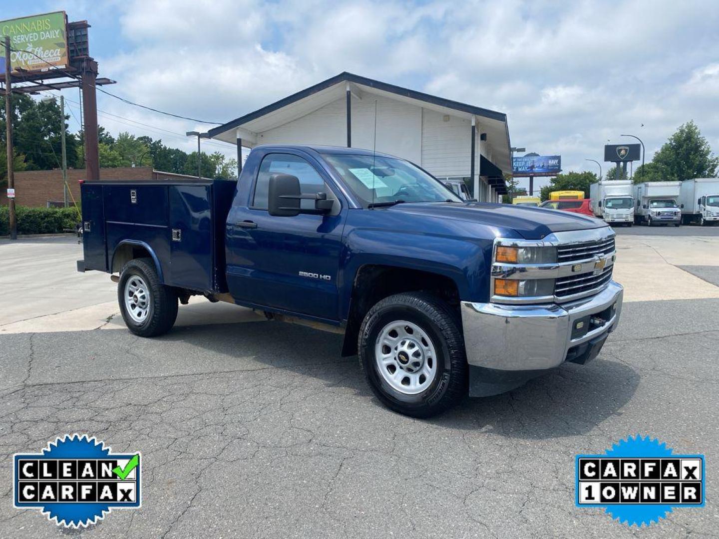 2015 Blue /Dark Ash/Jet Black Chevrolet Silverado Work Truck (1GB0CUEG8FZ) with an V8, 6.0L engine, 6-speed automatic transmission, located at 6520 E. Independence Blvd., Charlotte, NC, 28212, 35.146019, -80.723465 - <b>Equipment</b><br>Good News! This certified CARFAX 1-owner vehicle has only had one owner before you. This 2015 Chevrolet Silverado 2500 has a clean CARFAX vehicle history report. Bluetooth technology is built into the Chevrolet Silverado, keeping your hands on the steering wheel and your focus on - Photo#4