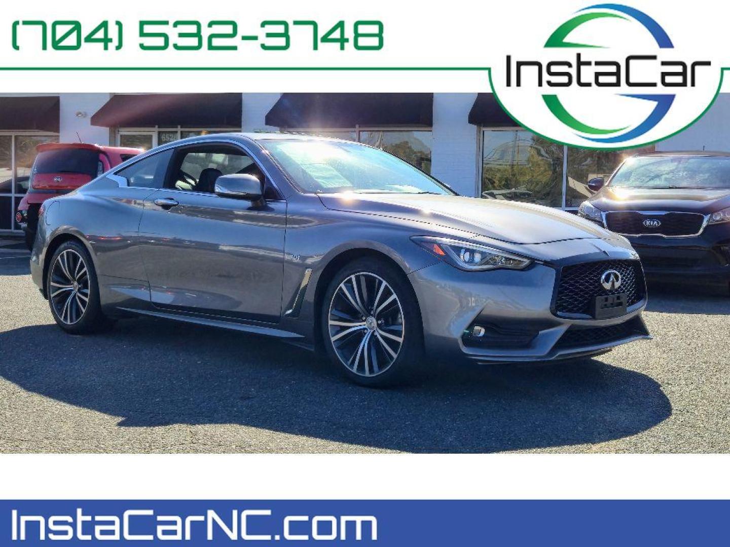 2017 Graphite Shadow /Graphite INFINITI Q60 3.0t Premium (JN1EV7EL3HM) with an V6, 3.0L engine, 7-speed automatic transmission, located at 6520 E. Independence Blvd., Charlotte, NC, 28212, 35.146019, -80.723465 - <b>Equipment</b><br>Bluetooth technology is built into this unit, keeping your hands on the steering wheel and your focus on the road. Engulf yourself with the crystal clear sound of a BOSE sound system in it. This INFINITI Q60 offers Automatic Climate Control for personalized comfort. The premium - Photo#0