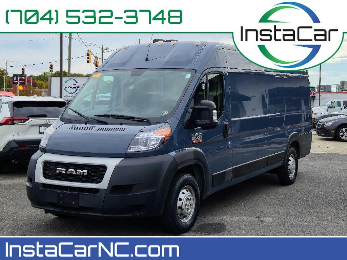2020 BLUE /Black Ram ProMaster 3500 High Roof (3C6URVJGXLE) with an V6, 3.6L engine, 6-speed automatic transmission, located at 6520 E. Independence Blvd., Charlotte, NC, 28212, 35.146019, -80.723465 - <b>Equipment</b><br>See what's behind you with the back up camera on it. This 2020 Ram ProMaster 3500 features a hands-free Bluetooth phone system. This Ram ProMaster 3500 has a V6, 3.6L high output engine. Quickly unlock the Ram ProMaster 3500 with keyless entry. Set the temperature exactly where - Photo#0