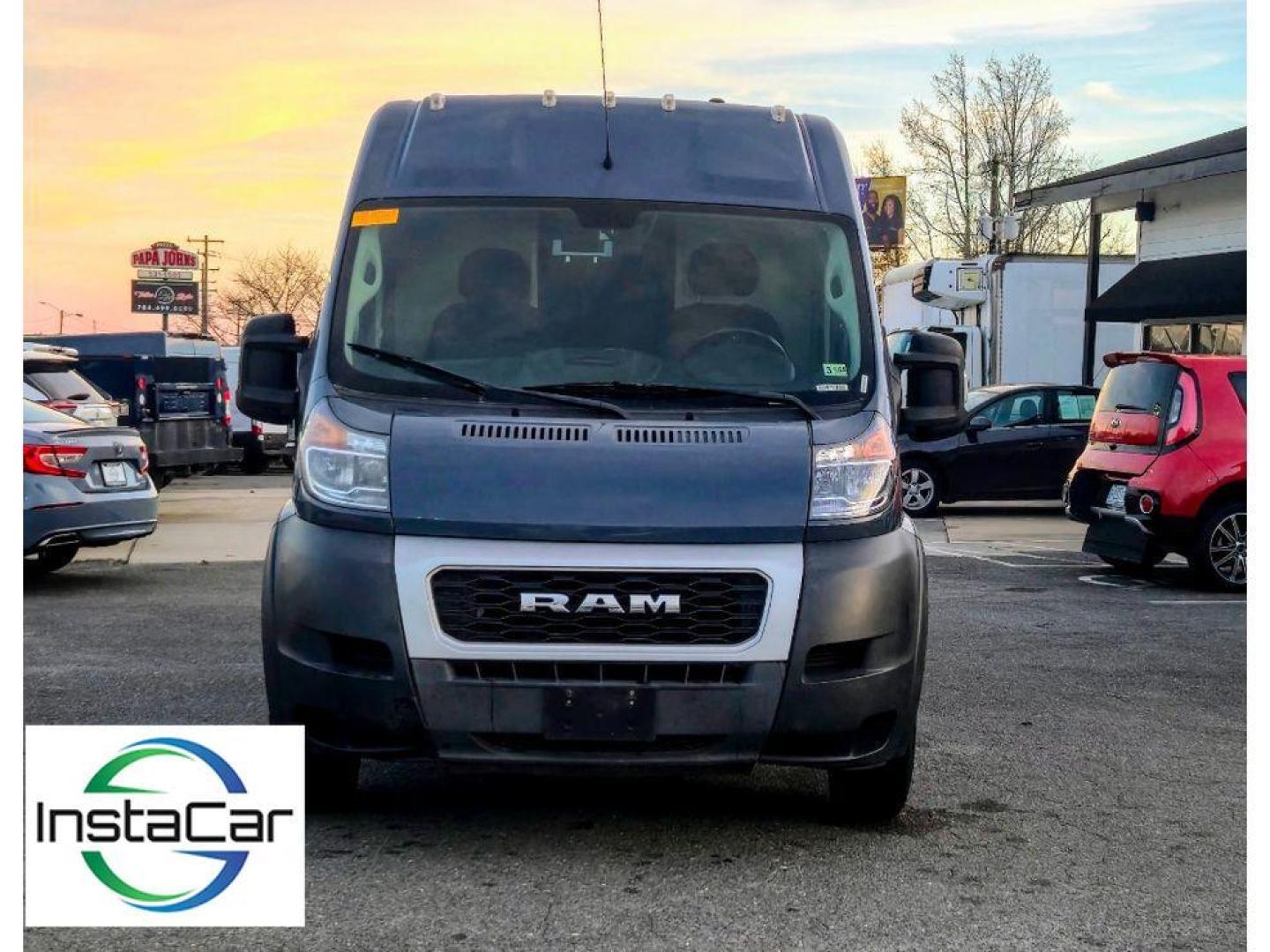 2019 Patriot Blue Pearlcoat /Black Ram ProMaster 3500 High Roof (3C6URVJG0KE) with an V6, 3.6L engine, 6-speed automatic transmission, located at 6520 E. Independence Blvd., Charlotte, NC, 28212, 35.146019, -80.723465 - <b>Equipment</b><br>See what's behind you with the back up camera on this vehicle. Bluetooth technology is built into this 2019 Ram ProMaster 3500 , keeping your hands on the steering wheel and your focus on the road. The vehicle is front wheel drive. This unit has a V6, 3.6L high output engine. Imp - Photo#1
