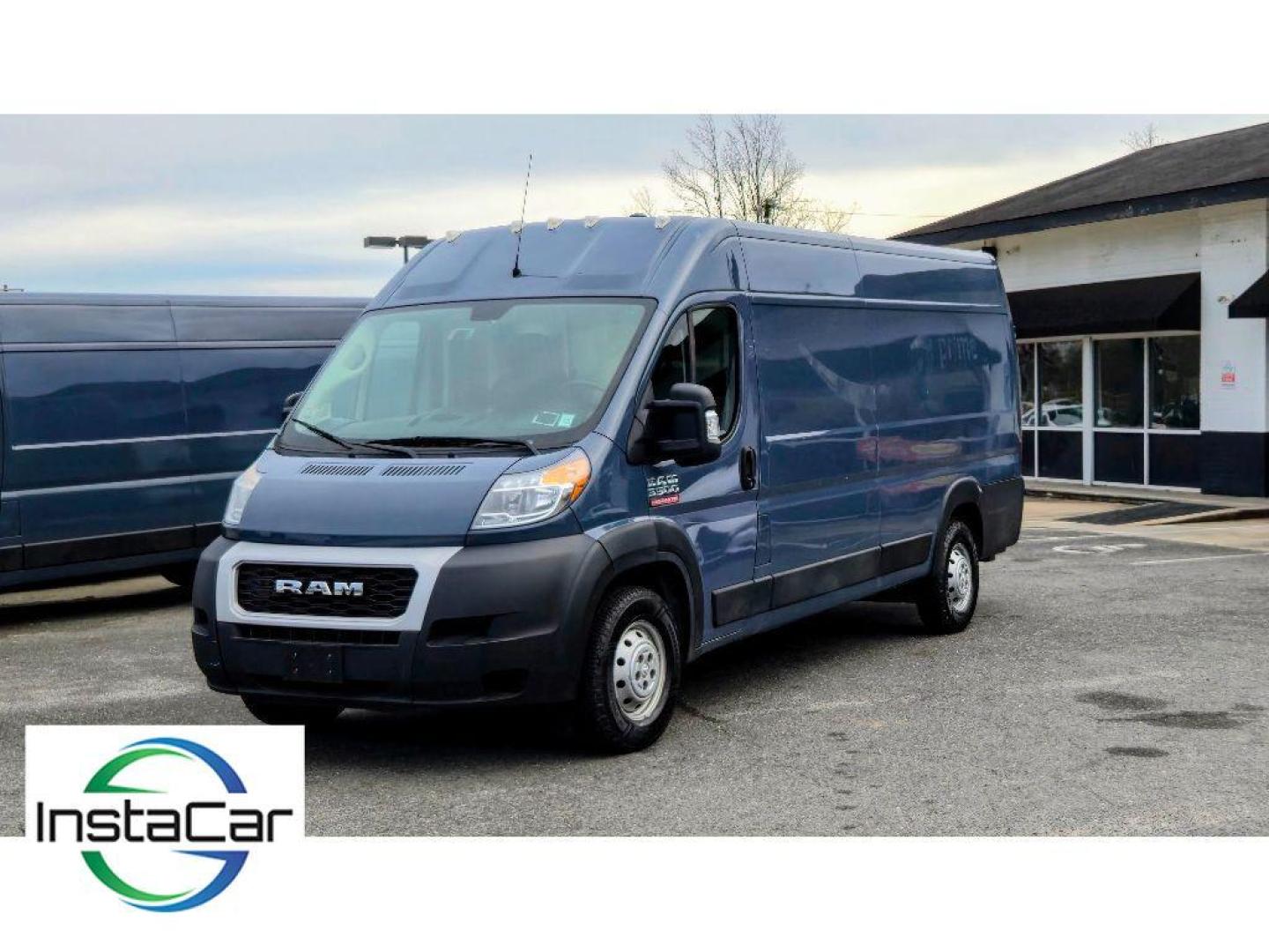 2019 Patriot Blue Pearlcoat /Black Ram ProMaster 3500 High Roof (3C6URVJG5KE) with an V6, 3.6L engine, 6-speed automatic transmission, located at 6520 E. Independence Blvd., Charlotte, NC, 28212, 35.146019, -80.723465 - <b>Equipment</b><br>Bluetooth technology is built into this unit, keeping your hands on the steering wheel and your focus on the road. Protect the Ram ProMaster 3500 from unwanted accidents with a cutting edge backup camera system. Front wheel drive on the Ram ProMaster 3500 gives you better tractio - Photo#1