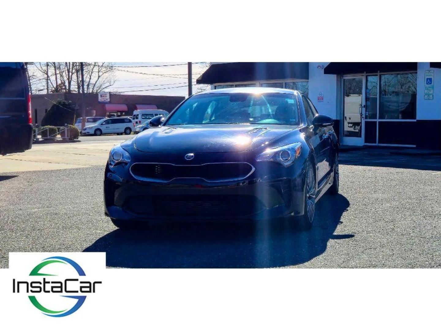 2019 Aurora Black /Black Kia Stinger GT-Line (KNAE15LA3K6) with an 4 Cyl, 2.0L engine, 8-speed automatic transmission, located at 6520 E. Independence Blvd., Charlotte, NC, 28212, 35.146019, -80.723465 - Photo#3