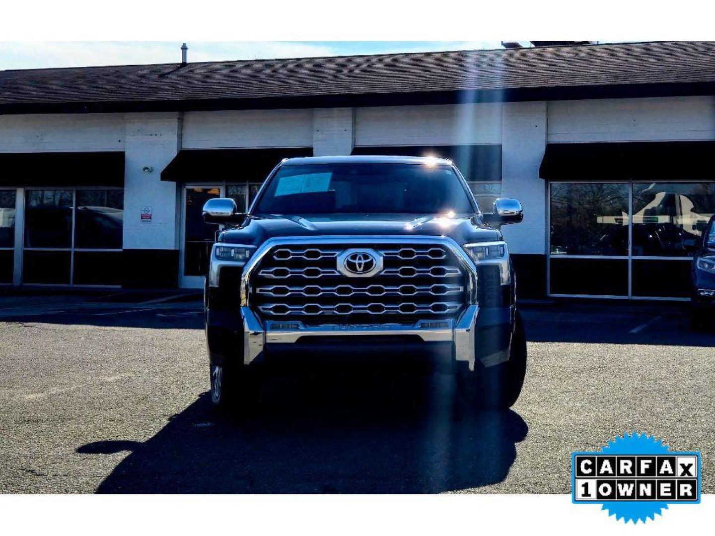 2023 Midnight Black Metallic /Saddle Tan Toyota Tundra 1794 Edition (5TFMA5AB0PX) with an V6, 3.5L (3445 cc) engine, 10-speed automatic transmission, located at 6520 E. Independence Blvd., Charlotte, NC, 28212, 35.146019, -80.723465 - <b>Equipment</b><br>See what's behind you with the back up camera on it. The Toyota Tundra is pure luxury with a heated steering wheel. Bluetooth technology is built into this 2023 Toyota Tundra , keeping your hands on the steering wheel and your focus on the road. This vehicle is a certified CARFAX - Photo#2