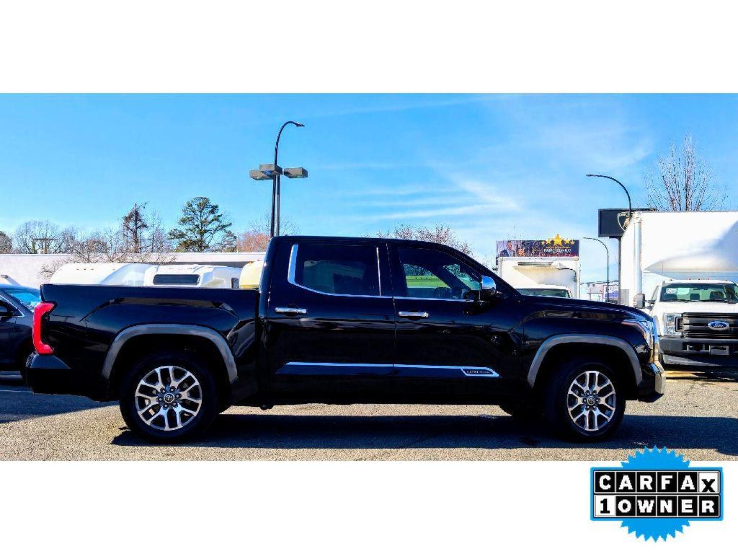2023 Midnight Black Metallic /Saddle Tan Toyota Tundra 1794 Edition (5TFMA5AB0PX) with an V6, 3.5L (3445 cc) engine, 10-speed automatic transmission, located at 6520 E. Independence Blvd., Charlotte, NC, 28212, 35.146019, -80.723465 - <b>Equipment</b><br>See what's behind you with the back up camera on it. The Toyota Tundra is pure luxury with a heated steering wheel. Bluetooth technology is built into this 2023 Toyota Tundra , keeping your hands on the steering wheel and your focus on the road. This vehicle is a certified CARFAX - Photo#9