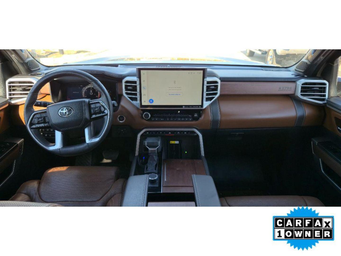 2023 Midnight Black Metallic /Saddle Tan Toyota Tundra 1794 Edition (5TFMA5AB0PX) with an V6, 3.5L (3445 cc) engine, 10-speed automatic transmission, located at 6520 E. Independence Blvd., Charlotte, NC, 28212, 35.146019, -80.723465 - <b>Equipment</b><br>See what's behind you with the back up camera on it. The Toyota Tundra is pure luxury with a heated steering wheel. Bluetooth technology is built into this 2023 Toyota Tundra , keeping your hands on the steering wheel and your focus on the road. This vehicle is a certified CARFAX - Photo#12