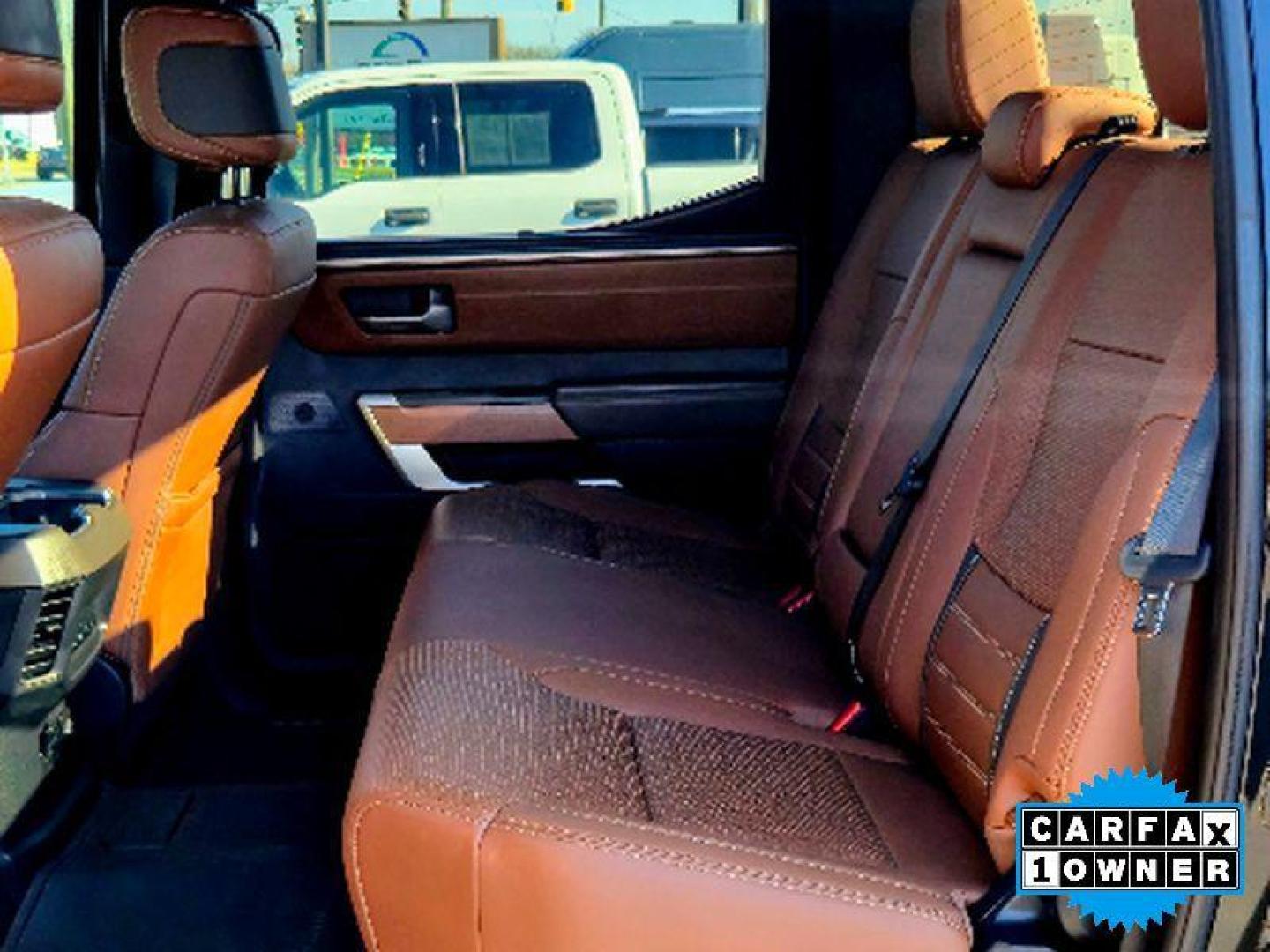 2023 Midnight Black Metallic /Saddle Tan Toyota Tundra 1794 Edition (5TFMA5AB0PX) with an V6, 3.5L (3445 cc) engine, 10-speed automatic transmission, located at 6520 E. Independence Blvd., Charlotte, NC, 28212, 35.146019, -80.723465 - <b>Equipment</b><br>See what's behind you with the back up camera on it. The Toyota Tundra is pure luxury with a heated steering wheel. Bluetooth technology is built into this 2023 Toyota Tundra , keeping your hands on the steering wheel and your focus on the road. This vehicle is a certified CARFAX - Photo#17