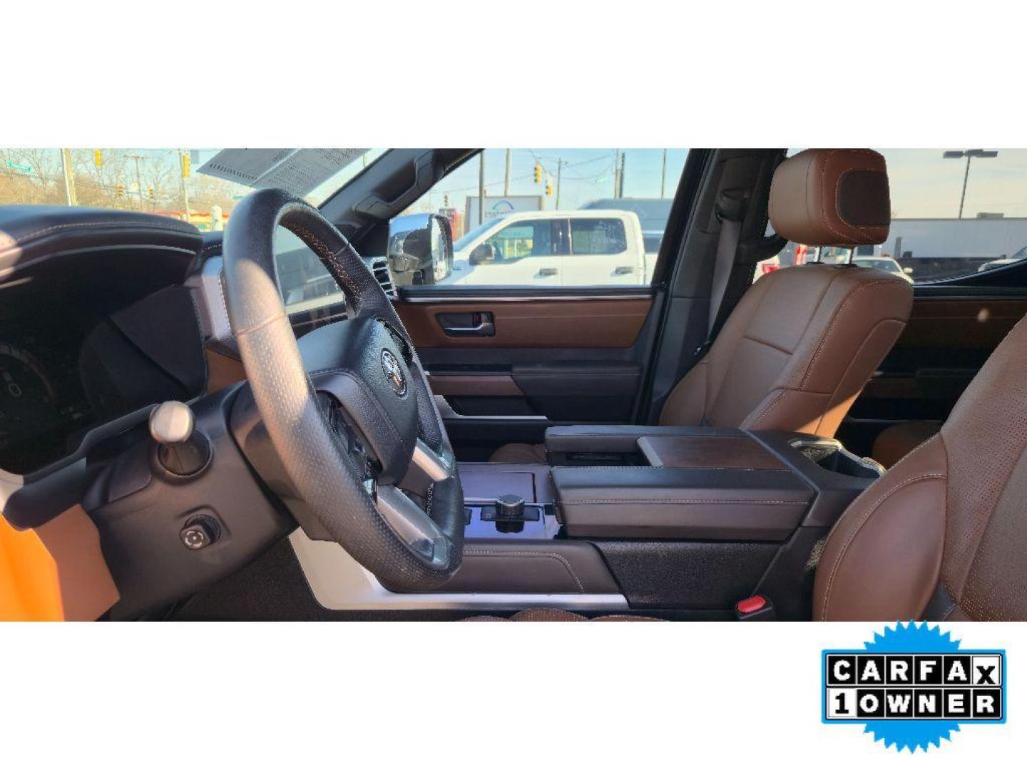 2023 Midnight Black Metallic /Saddle Tan Toyota Tundra 1794 Edition (5TFMA5AB0PX) with an V6, 3.5L (3445 cc) engine, 10-speed automatic transmission, located at 6520 E. Independence Blvd., Charlotte, NC, 28212, 35.146019, -80.723465 - <b>Equipment</b><br>See what's behind you with the back up camera on it. The Toyota Tundra is pure luxury with a heated steering wheel. Bluetooth technology is built into this 2023 Toyota Tundra , keeping your hands on the steering wheel and your focus on the road. This vehicle is a certified CARFAX - Photo#24