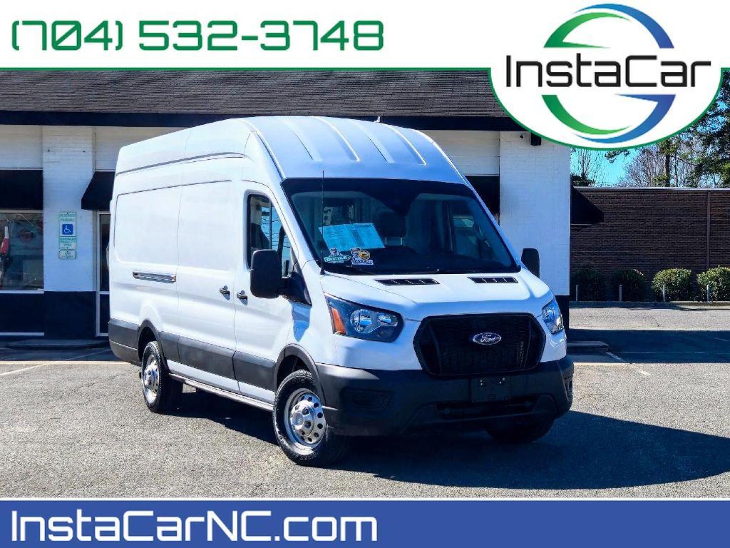 2022 Oxford White /Dark Palazzo Gray Ford Transit Van Base (1FTBW1XG5NK) with an V6, 3.5L engine, 10-speed automatic transmission, located at 6520 E. Independence Blvd., Charlotte, NC, 28212, 35.146019, -80.723465 - <b>Equipment</b><br>See what's behind you with the back up camera on this 1 ton van. Our dealership has already run the CARFAX report and it is clean. A clean CARFAX is a great asset for resale value in the future. This model features a hands-free Bluetooth phone system. Maintaining a stable interi - Photo#0