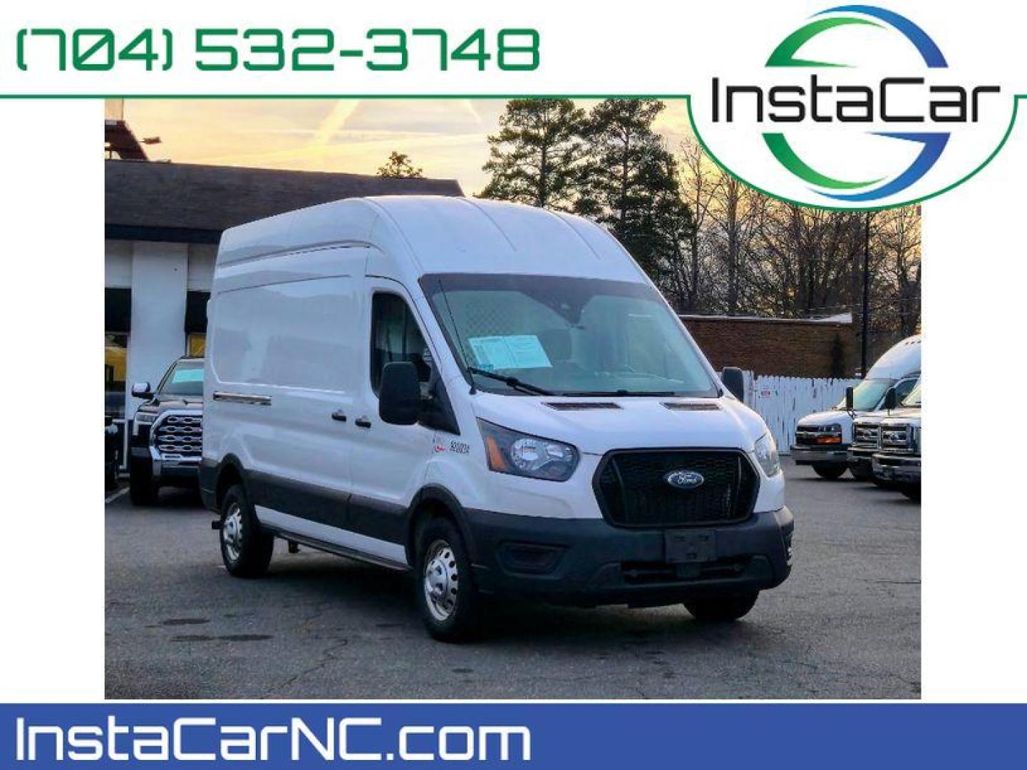2022 Oxford White /Dark Palazzo Gray Ford Transit Van Base (1FTBW1XG5NK) with an V6, 3.5L engine, 10-speed automatic transmission, located at 6520 E. Independence Blvd., Charlotte, NC, 28212, 35.146019, -80.723465 - <b>Equipment</b><br>See what's behind you with the back up camera on this 1 ton van. Our dealership has already run the CARFAX report and it is clean. A clean CARFAX is a great asset for resale value in the future. This model features a hands-free Bluetooth phone system. Maintaining a stable interi - Photo#0
