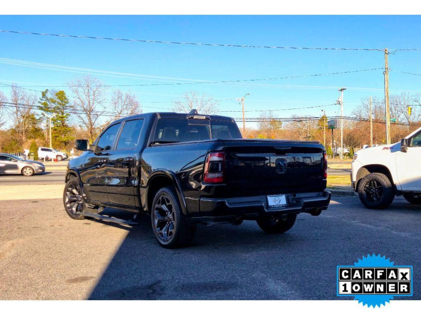 2021 Diamond Black Crystal Pearlcoat /Black Ram 1500 Limited (1C6SRFHM0MN) with an V6, 3.0L engine, 8-speed automatic transmission, located at 6520 E. Independence Blvd., Charlotte, NC, 28212, 35.146019, -80.723465 - <b>Equipment</b><br>The vehicle enhances safety with a blind spot monitor, alerting drivers to potential dangers in adjacent lanes. This unit offers Apple CarPlay for seamless connectivity. This Ram 1500 has a premium sound system installed. The Ram 1500's Forward Collision Warning feature alerts dr - Photo#8