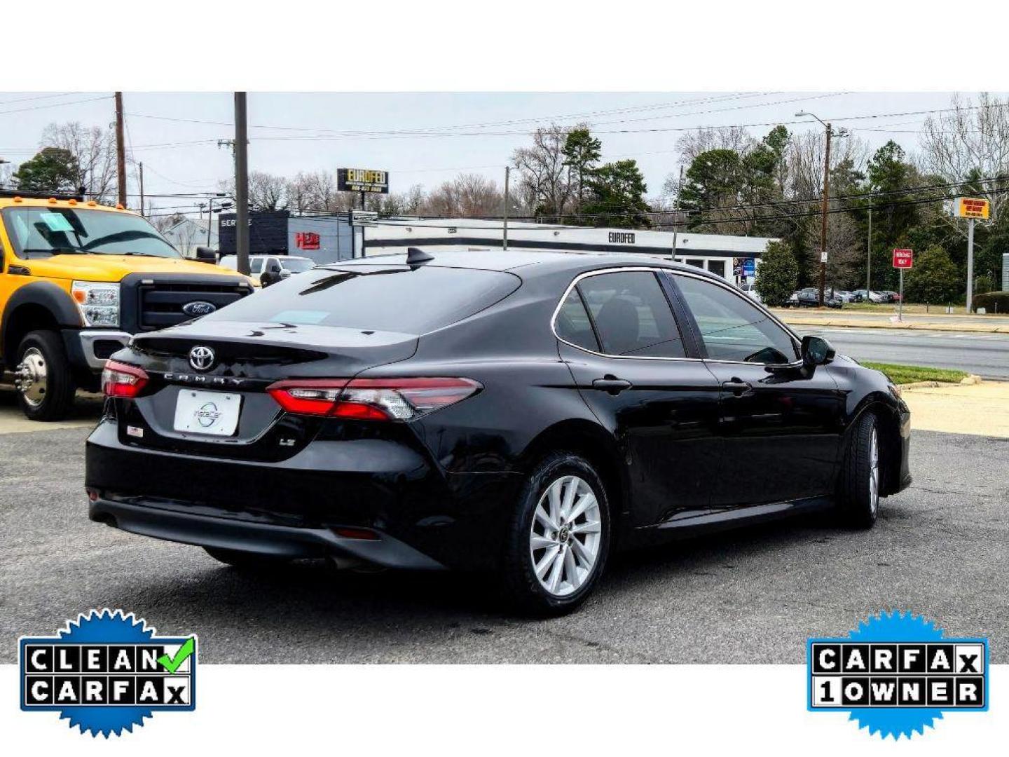 2022 Midnight Black Metallic /Black Toyota Camry LE (4T1C11AK6NU) with an 4 Cyl, 2.5L engine, 8-speed automatic transmission, located at 6520 E. Independence Blvd., Charlotte, NC, 28212, 35.146019, -80.723465 - <b>Vehicle Details</b><br>2022 Toyota Camry LE<br>Clean, sharp, and built for reliability. This 2022 Camry LE comes finished in a sleek black exterior with black interior, giving it a modern and aggressive look while still delivering the legendary dependability the Camry is known for. The tinted win - Photo#3