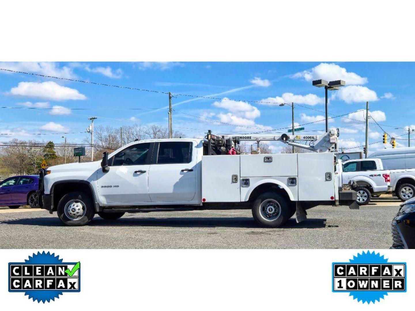 2021 Summit White /Jet Black Chevrolet Silverado Work Truck (1GB4YSE75MF) with an V8, 6.6L engine, 6-speed automatic transmission, located at 6520 E. Independence Blvd., Charlotte, NC, 28212, 35.146019, -80.723465 - <b>Equipment</b><br>This model offers Android Auto for seamless smartphone integration. This vehicle is a certified CARFAX 1-owner. See what's behind you with the back up camera on this 2021 Chevrolet Silverado 3500. with XM/Sirus Satellite Radio you are no longer restricted by poor quality local r - Photo#7