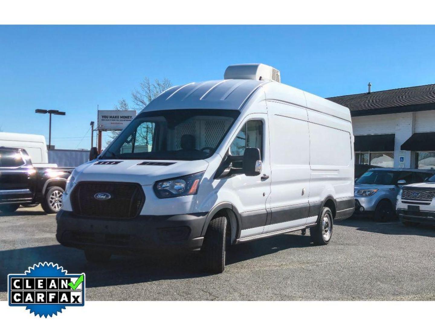 2023 Oxford White /Dark Palazzo Gray Ford Transit Van Base (1FTBW3X8XPK) with an V6, 3.5L engine, 10-speed automatic transmission, located at 6520 E. Independence Blvd., Charlotte, NC, 28212, 35.146019, -80.723465 - <b>Equipment</b><br>Protect this Ford Transit Van from unwanted accidents with a cutting edge backup camera system. Our dealership has already run the CARFAX report and it is clean. A clean CARFAX is a great asset for resale value in the future. This Ford Transit Van features a hands-free Bluetooth - Photo#2