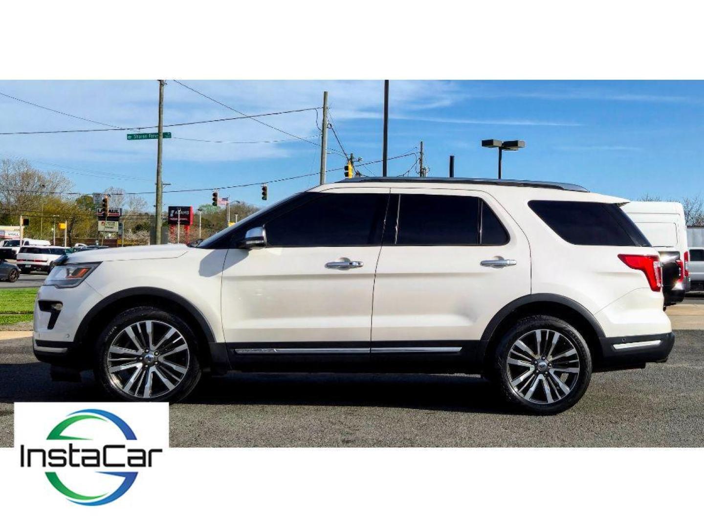 2018 White Platinum Metallic Tri-Coat /Medium Soft Ceramic Ford Explorer Platinum (1FM5K8HT3JG) with an V6, 3.5L engine, 6-speed automatic transmission, located at 6520 E. Independence Blvd., Charlotte, NC, 28212, 35.146019, -80.723465 - <b>Equipment</b><br>The leather seats in this 1/2 ton suv are a must for buyers looking for comfort, durability, and style. Heated seats for those cold winter days are included in this Ford Explorer. The installed navigation system will keep you on the right path. This 2018 Ford Explorer has auto-a - Photo#8