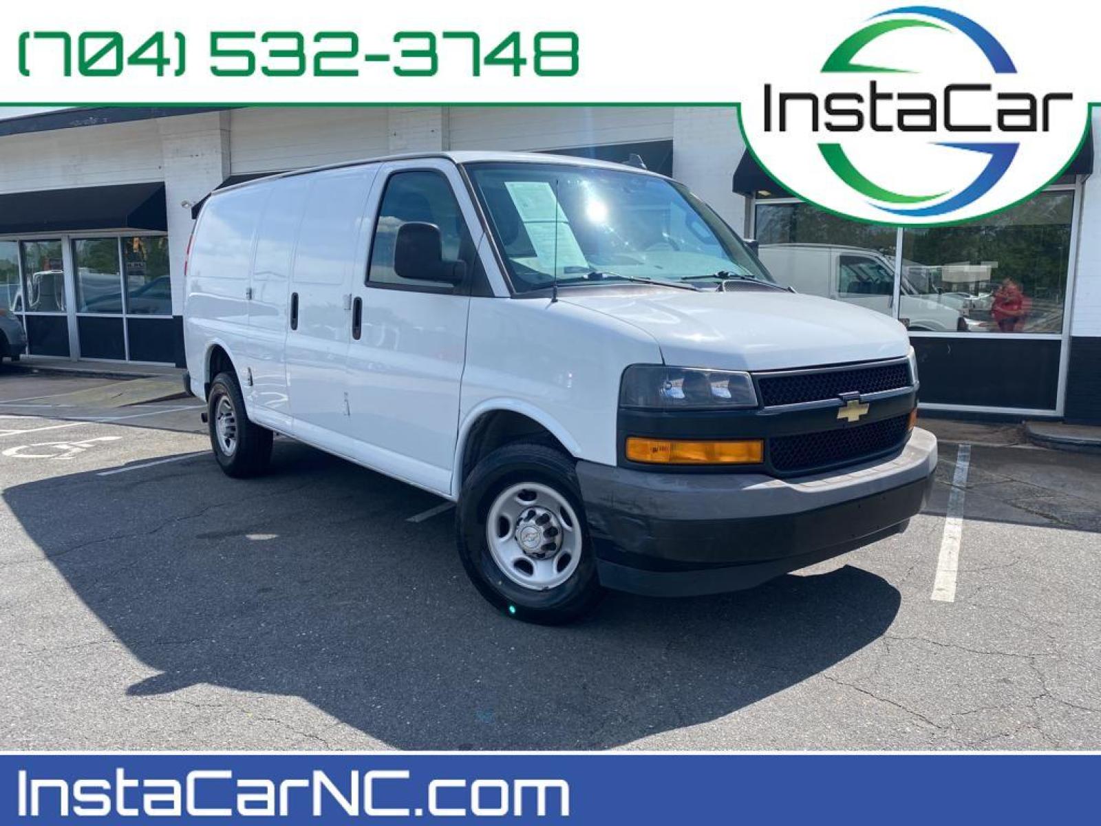2018 WHITE Chevrolet Express Work Van (1GCWGAFP0J1) with an V6, 4.3L engine, 8-speed automatic transmission, located at 3147 E Independence Blvd, Charlotte, NC, 28205, 35.200268, -80.773651 - This vehicle is a certified CARFAX 1-owner. See what's behind you with the back up camera on it. This 3/4 ton van has a V6, 4.3L high output engine. This 2018 Chevrolet Express 2500 shines with clean polished lines coated with an elegant white finish. This Chevrolet Express is outfitted with an OnSt - Photo #0