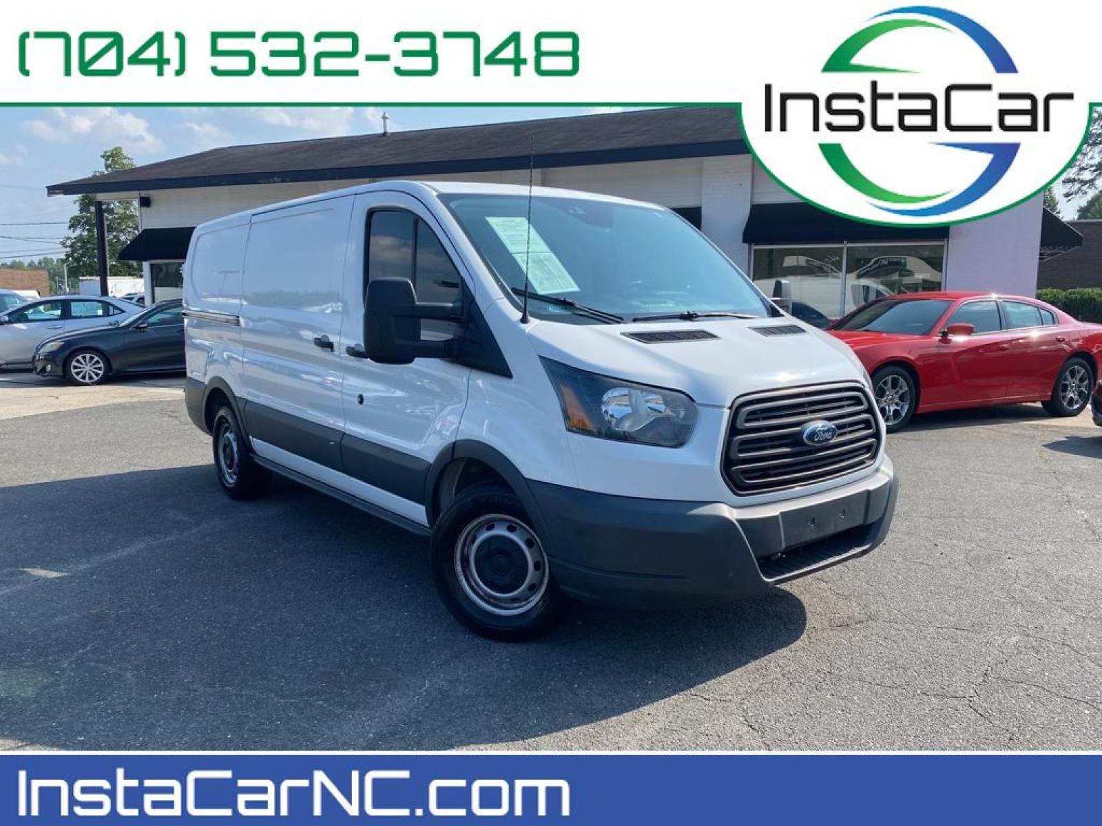 2016 Oxford White /Pewter Ford Transit Van Base w/Sliding Pass-Side Cargo-Door (1FTYE1YM8GK) with an V6, 3.7L engine, 6-speed automatic transmission, located at 3147 E Independence Blvd, Charlotte, NC, 28205, 35.200268, -80.773651 - <b>Equipment</b><br>Protect this 2016 Ford Transit Van T-150 Low Roof Slide from unwanted accidents with a cutting edge backup camera system. The state of the art park assist system will guide you easily into any spot. This unit has a clean CARFAX vehicle history report. This Ford Transit Van embodi - Photo #0