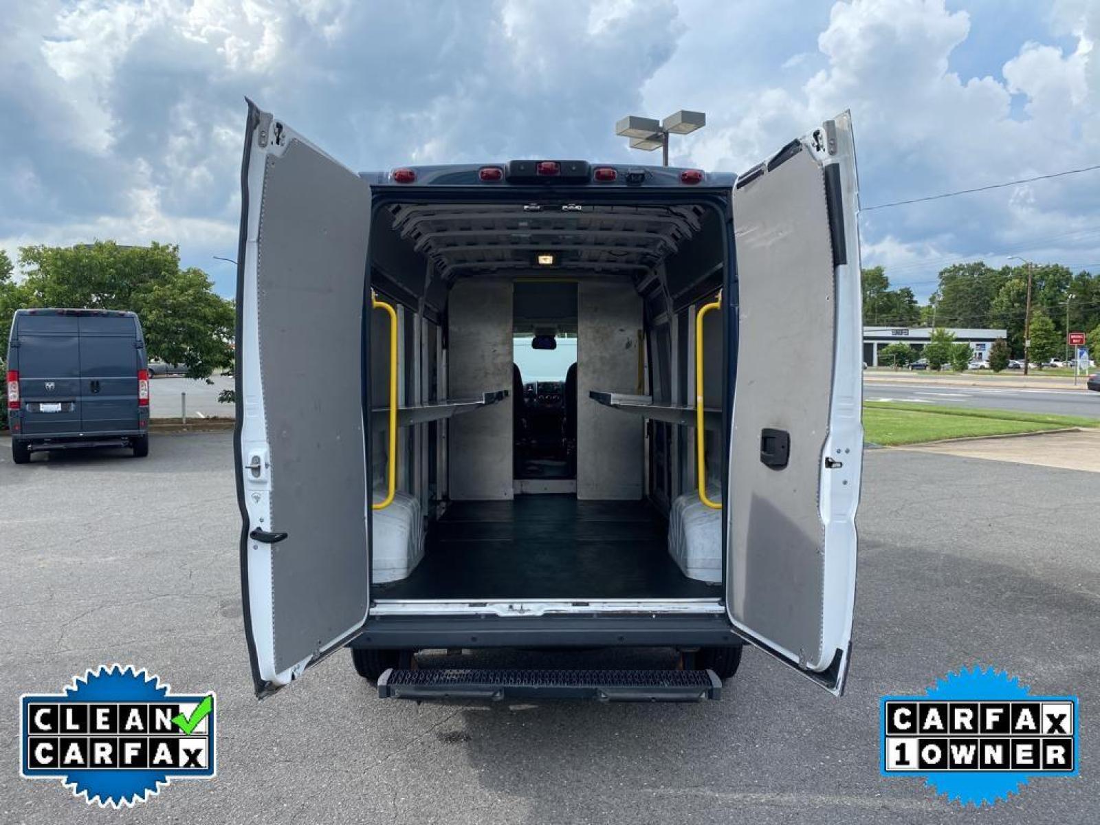 2018 Bright White Clearcoat /Black Ram ProMaster 2500 High Roof (3C6TRVDG8JE) with an V6, 3.6L engine, 6-speed automatic transmission, located at 3147 E Independence Blvd, Charlotte, NC, 28205, 35.200268, -80.773651 - <b>Equipment</b><br>This vehicle is a certified CARFAX 1-owner. Our dealership has already run the CARFAX report and it is clean. A clean CARFAX is a great asset for resale value in the future. Protect this unit from unwanted accidents with a cutting edge backup camera system. This vehicle features - Photo #30