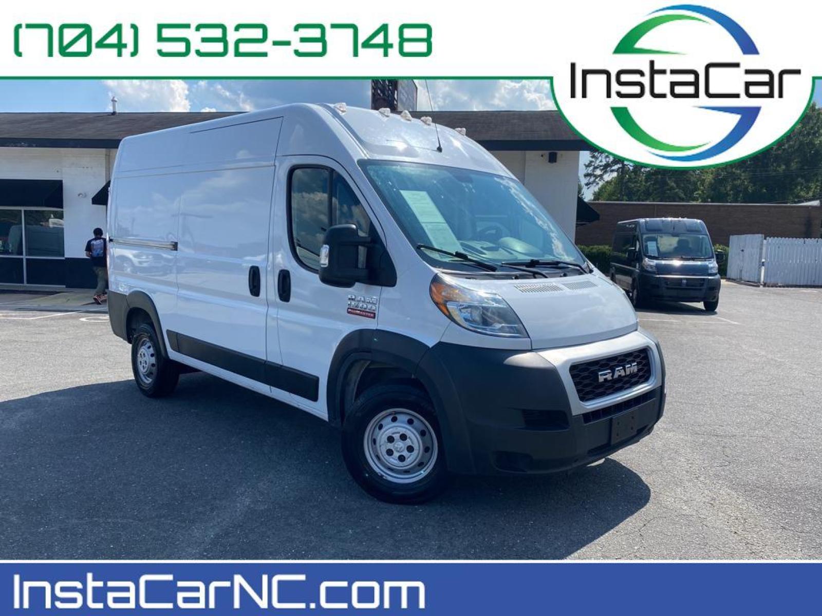 2020 Bright White Clearcoat /Black Ram ProMaster 1500 High Roof 136WB (3C6TRVBG8LE) with an V6, 3.6L engine, 6-speed automatic transmission, located at 3147 E Independence Blvd, Charlotte, NC, 28205, 35.200268, -80.773651 - <b>Equipment</b><br>See what's behind you with the back up camera on this unit. This Ram ProMaster 1500 has a clean CARFAX vehicle history report. It has satellite radio capabilities. Bluetooth technology is built into this unit, keeping your hands on the steering wheel and your focus on the road. T - Photo #0