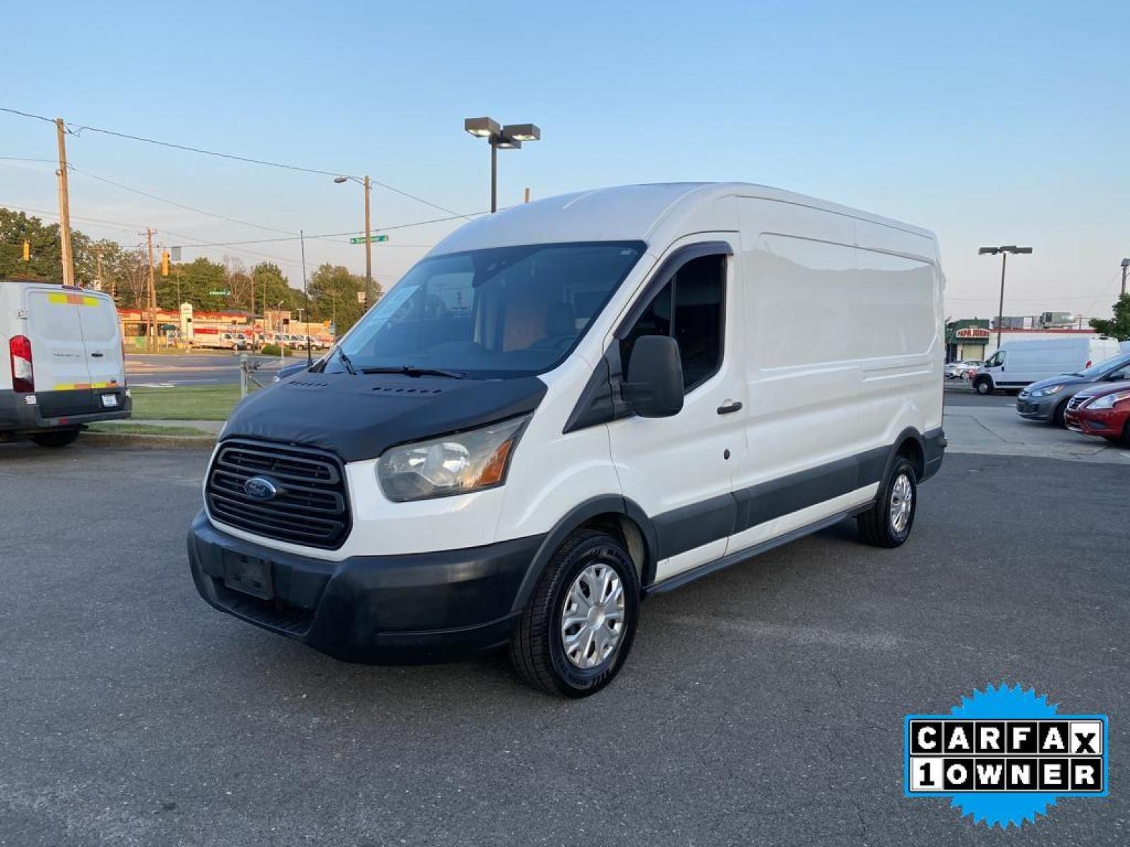 2015 Oxford White /Pewter Ford Transit Van Base (1FTNR2CGXFK) with an V6, 3.5L engine, 6-speed automatic transmission, located at 3147 E Independence Blvd, Charlotte, NC, 28205, 35.200268, -80.773651 - <b>Equipment</b><br>Protect this model from unwanted accidents with a cutting edge backup camera system. Good News! This certified CARFAX 1-owner vehicle has only had one owner before you. Enjoy the incredible handling with the rear wheel drive on this unit. Maintaining a stable interior temperature - Photo #9